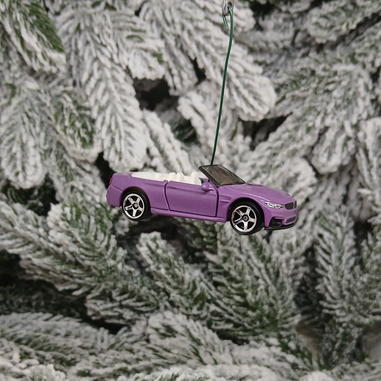 BMW M4 Ornament Christmas Tree Gift Decoration Cabriolet Convertible Doors Open 2020 Purple