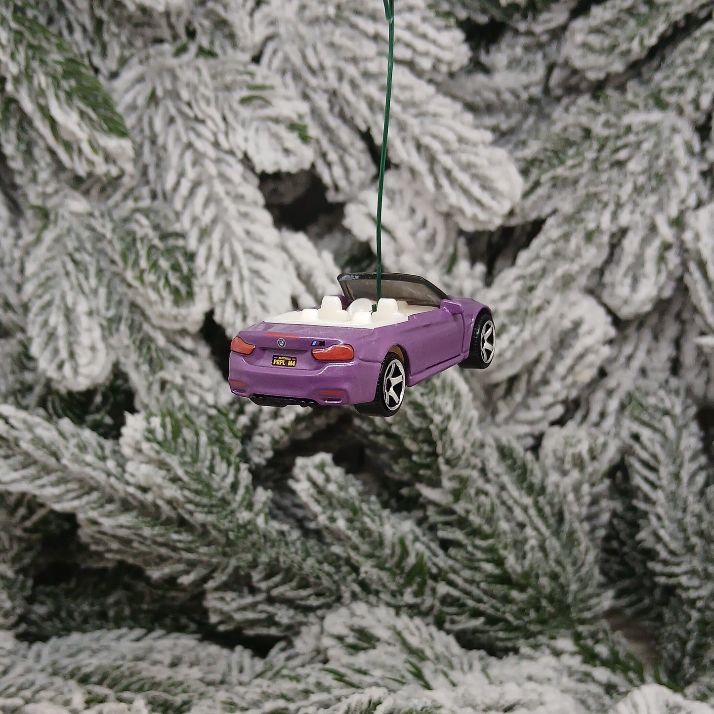 BMW M4 Ornament Christmas Tree Gift Decoration Cabriolet Convertible Doors Open 2020 Purple