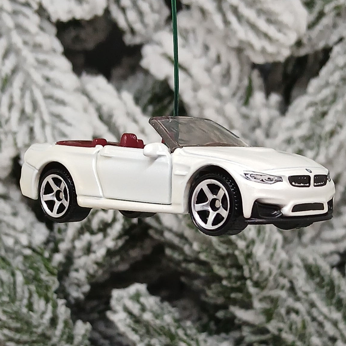 BMW M4 Ornament Christmas Tree Gift Decoration Cabriolet Convertible Doors Open 2020 White
