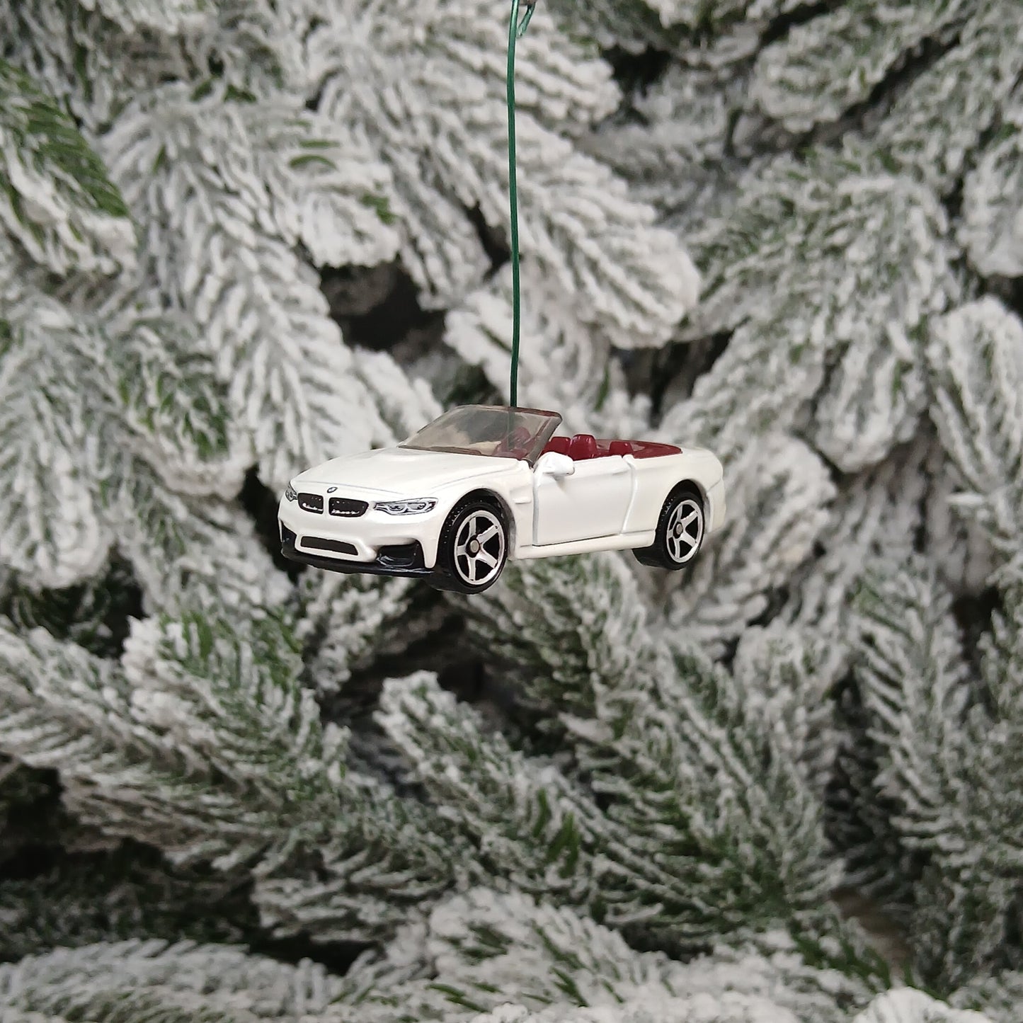 BMW M4 Ornament Christmas Tree Gift Decoration Cabriolet Convertible Doors Open 2020 White