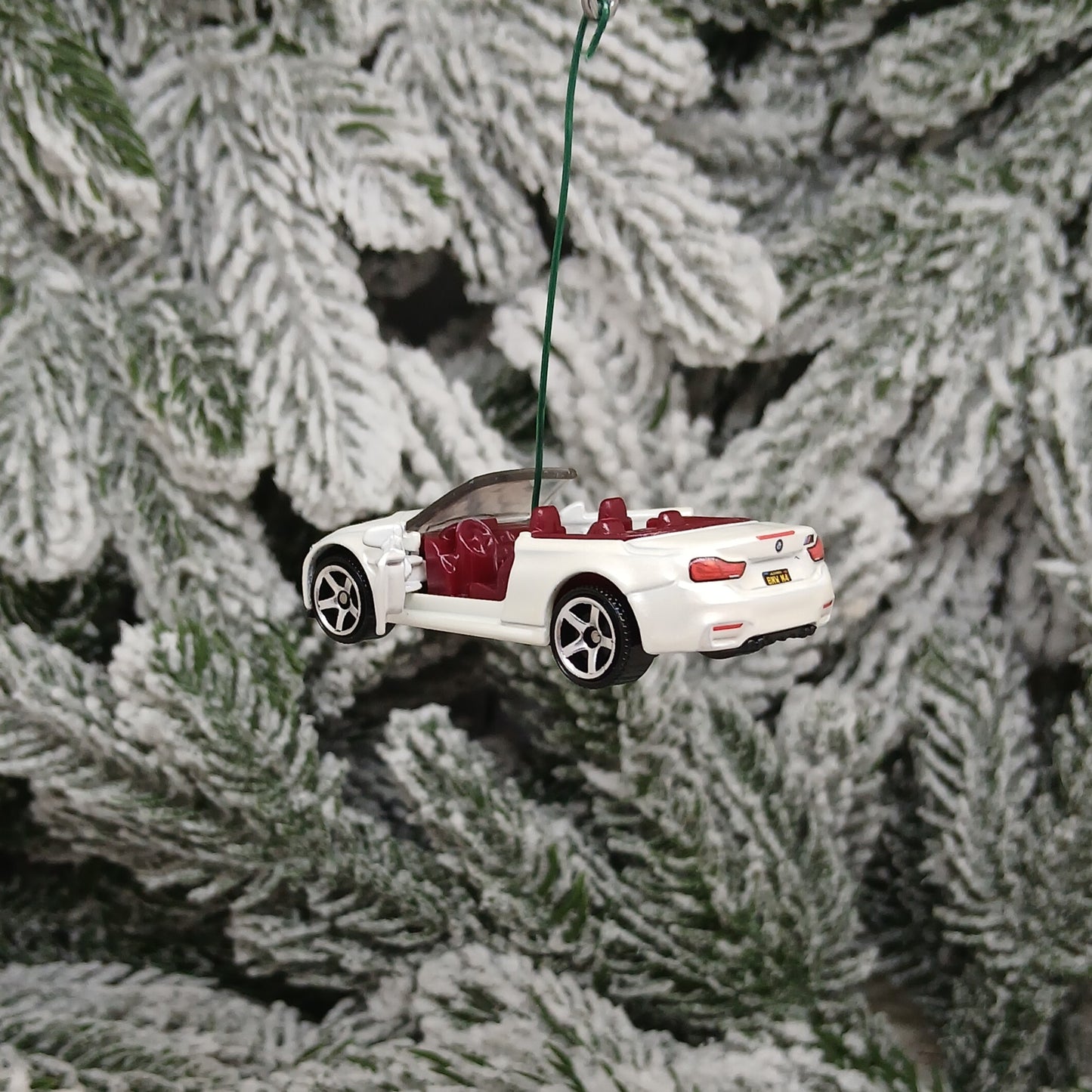 BMW M4 Ornament Christmas Tree Gift Decoration Cabriolet Convertible Doors Open 2020 White