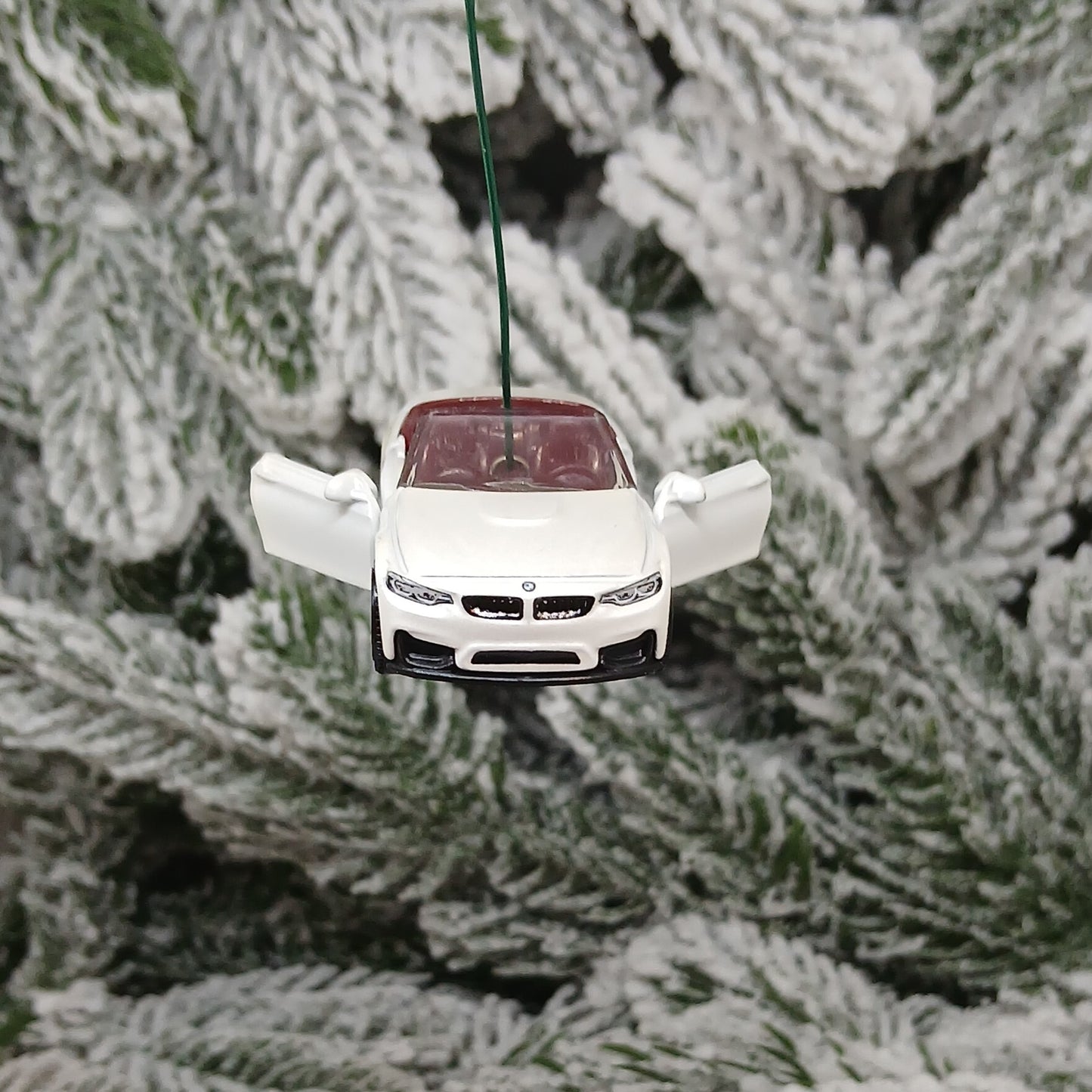 BMW M4 Ornament Christmas Tree Gift Decoration Cabriolet Convertible Doors Open 2020 White