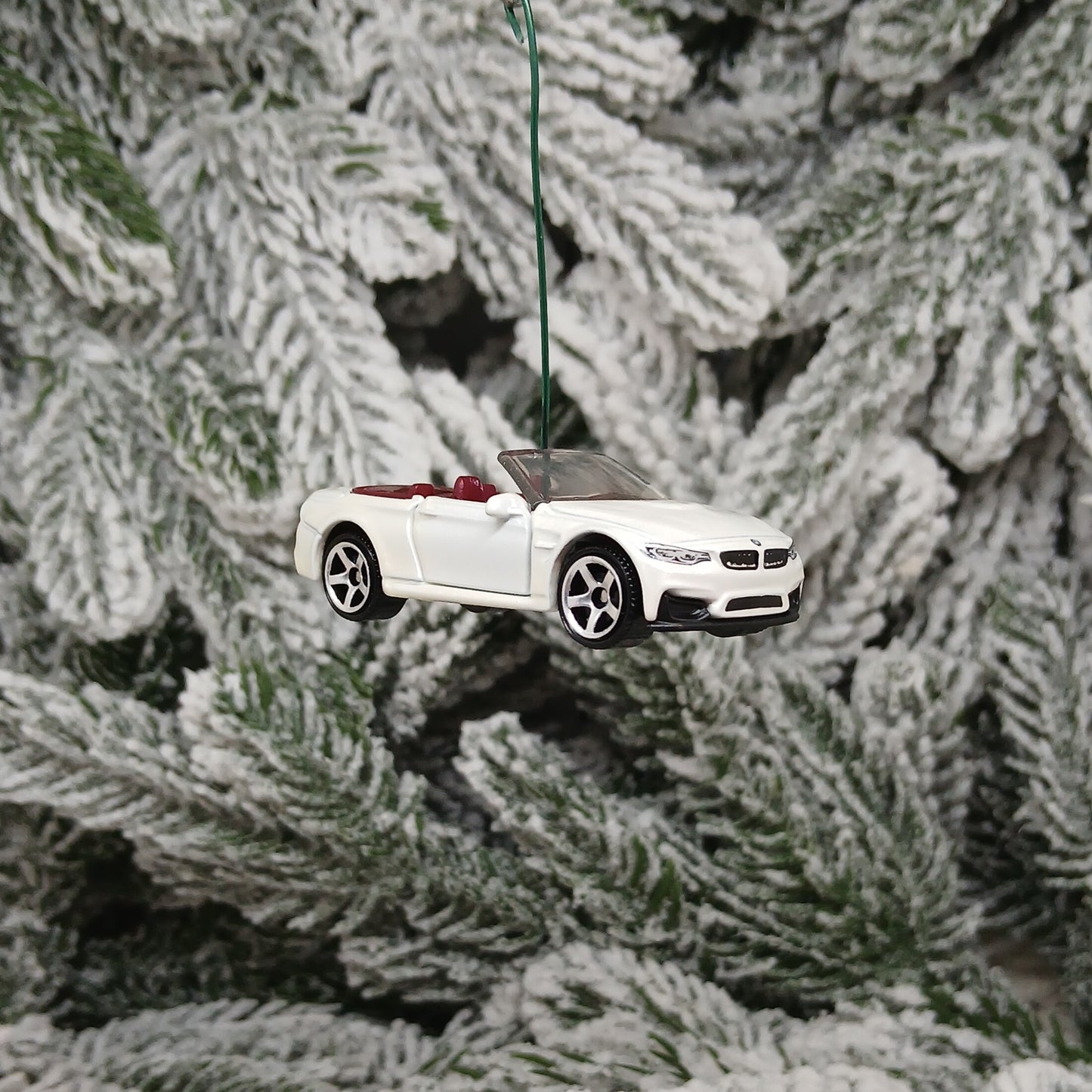 BMW M4 Ornament Christmas Tree Gift Decoration Cabriolet Convertible Doors Open 2020 White