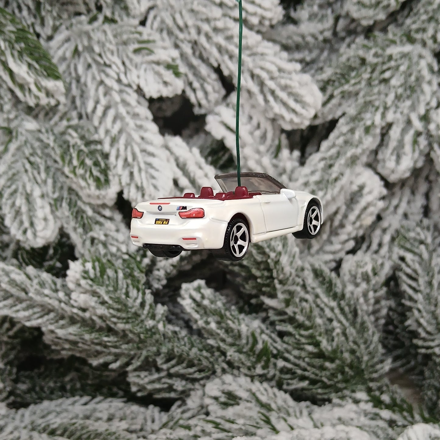 BMW M4 Ornament Christmas Tree Gift Decoration Cabriolet Convertible Doors Open 2020 White