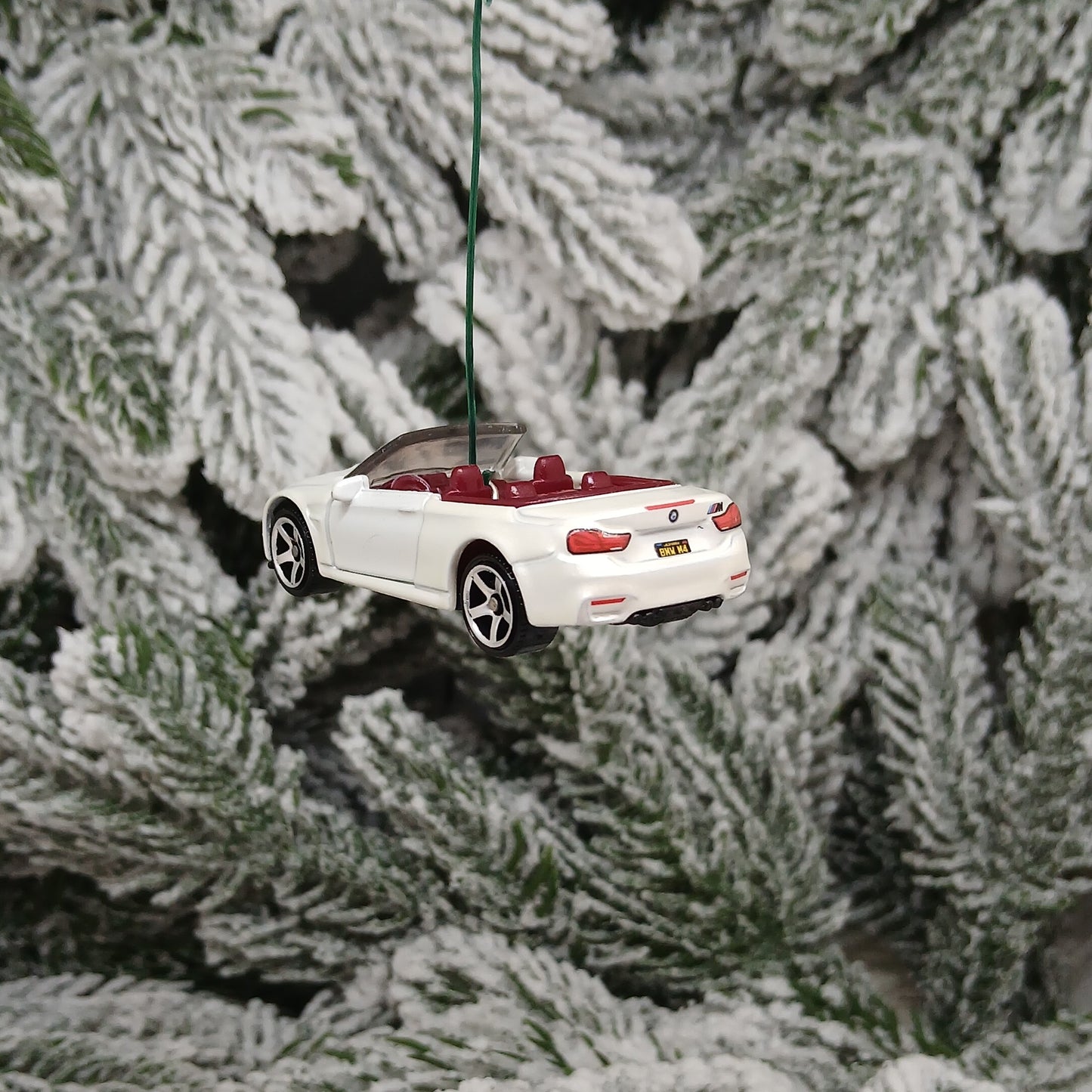 BMW M4 Ornament Christmas Tree Gift Decoration Cabriolet Convertible Doors Open 2020 White