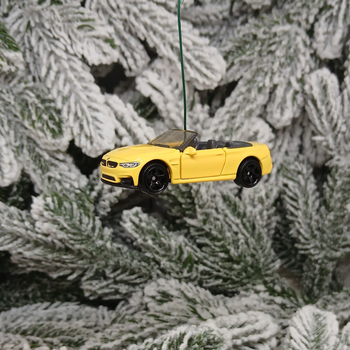 BMW M4 Ornament Christmas Tree Gift Decoration Cabriolet Convertible Doors Open Yellow
