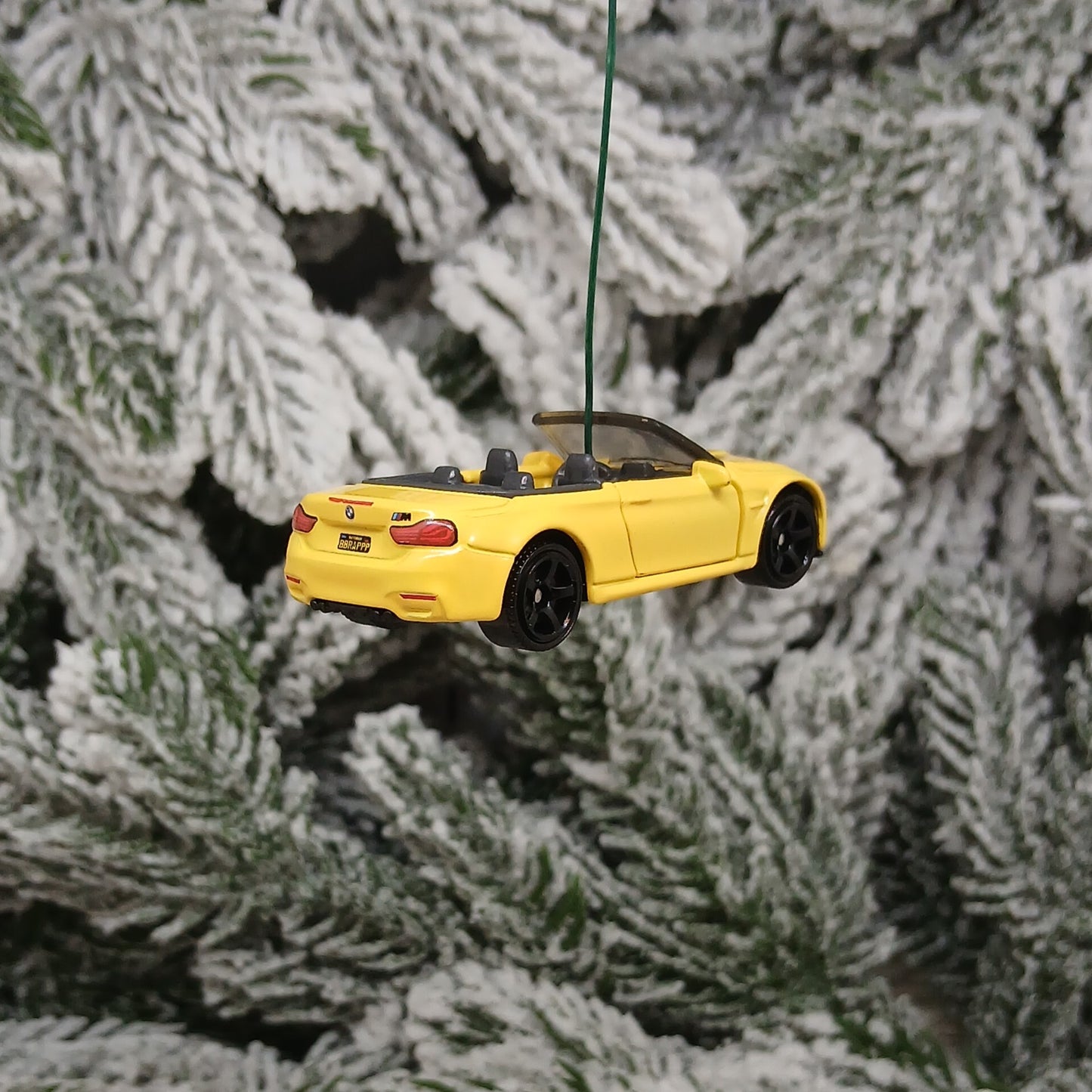 BMW M4 Ornament Christmas Tree Gift Decoration Cabriolet Convertible Doors Open Yellow
