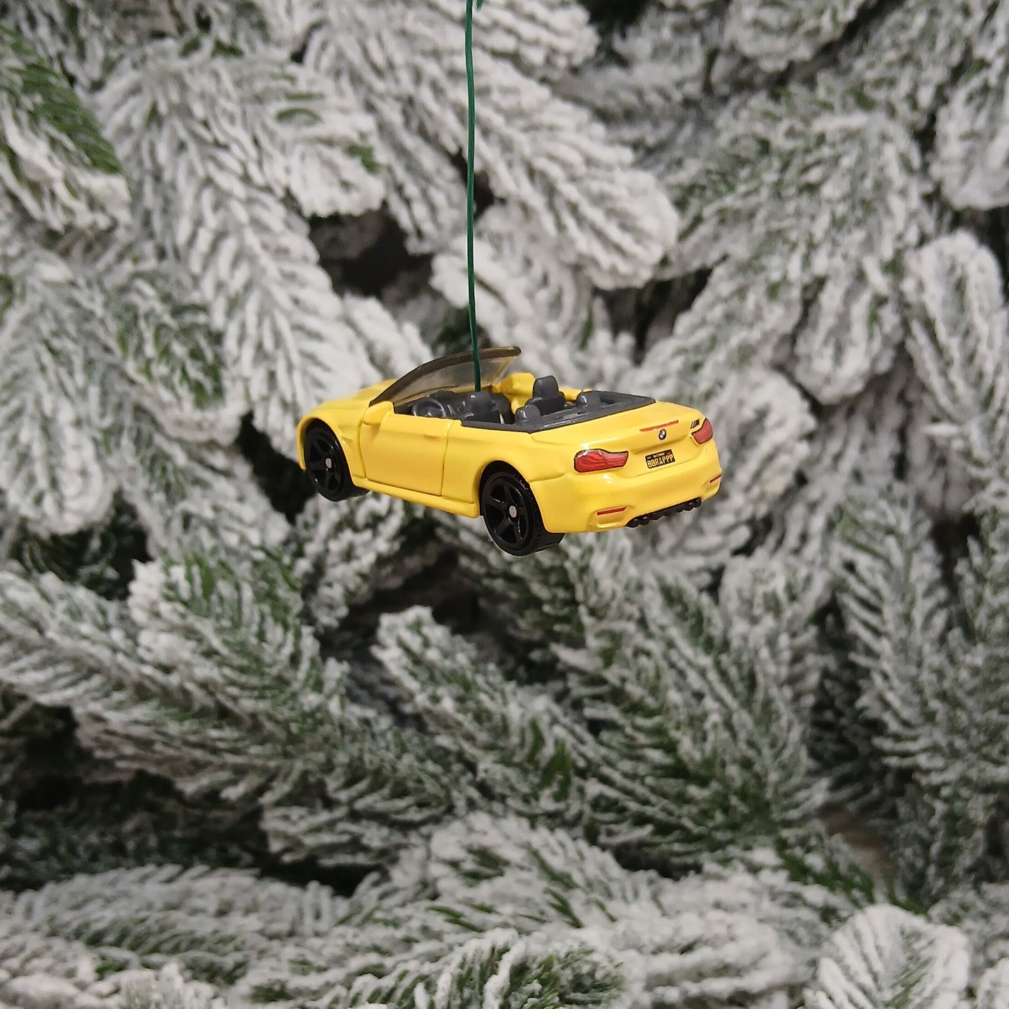 BMW M4 Ornament Christmas Tree Gift Decoration Cabriolet Convertible Doors Open Yellow