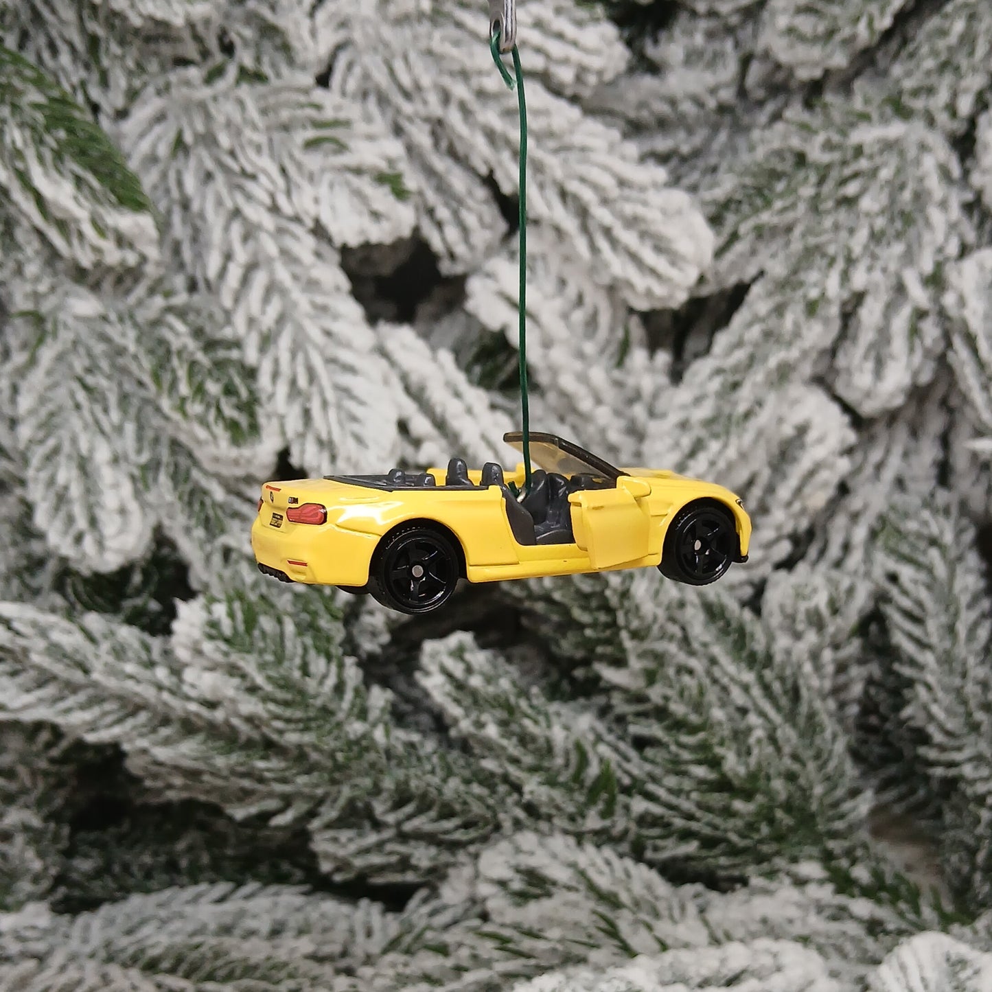 BMW M4 Ornament Christmas Tree Gift Decoration Cabriolet Convertible Doors Open Yellow