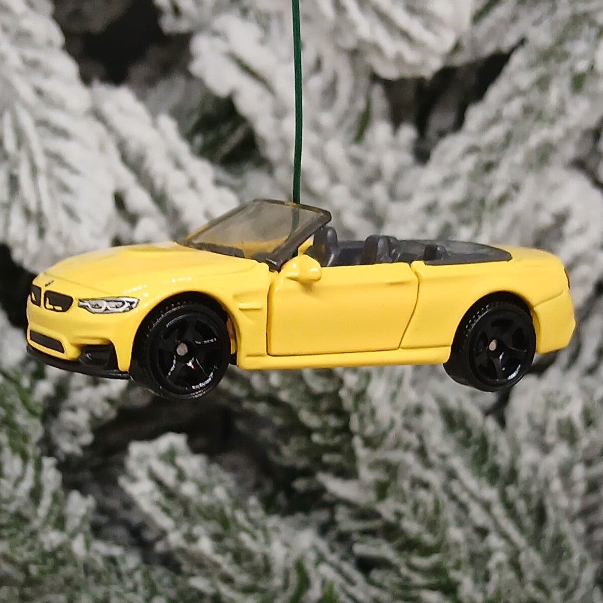BMW M4 Ornament Christmas Tree Gift Decoration Cabriolet Convertible Doors Open Yellow