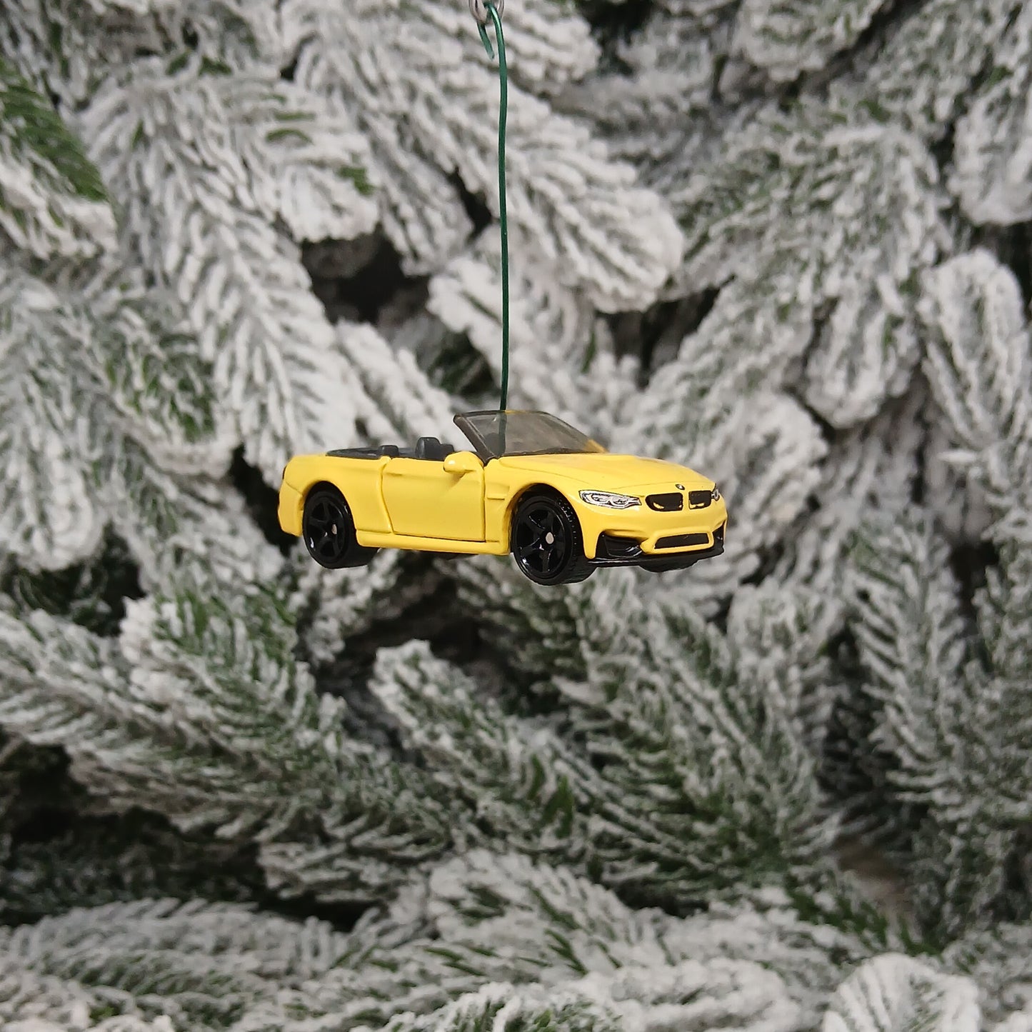 BMW M4 Ornament Christmas Tree Gift Decoration Cabriolet Convertible Doors Open Yellow