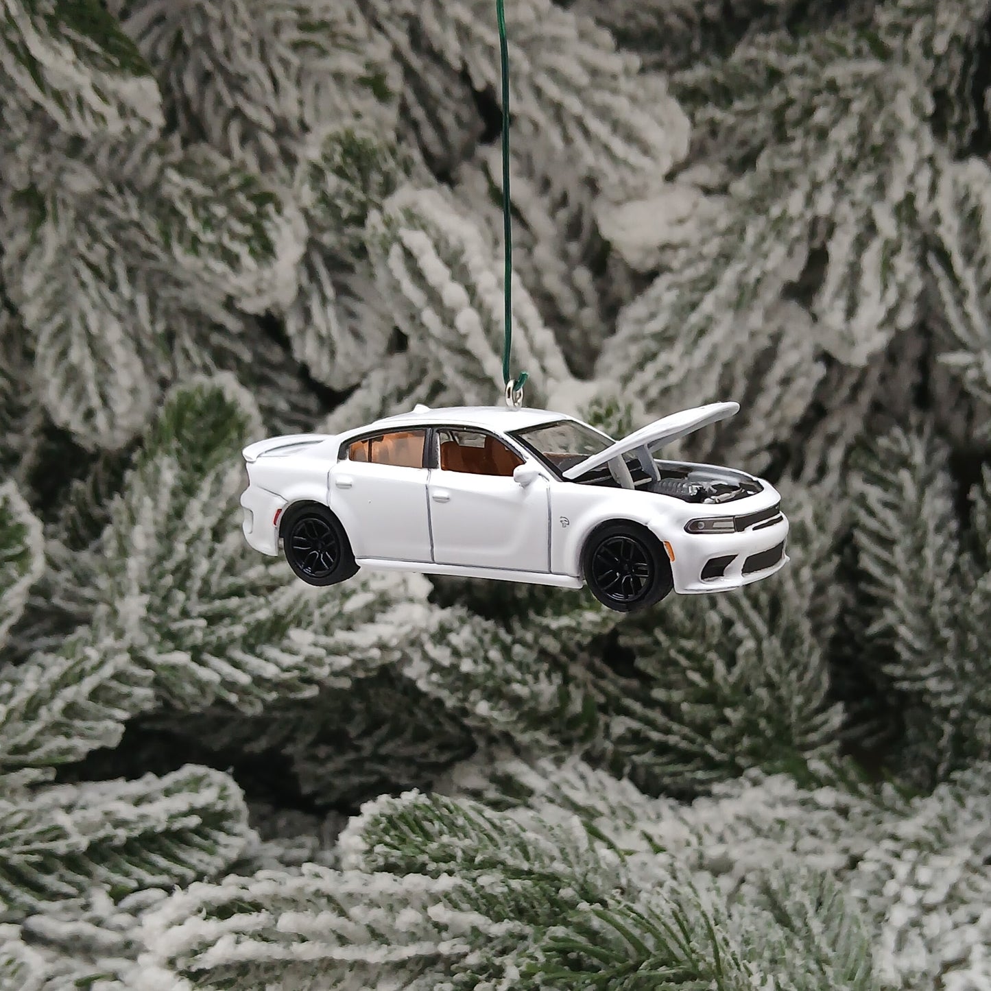 DODGE 2021 Charger SRT Ornament Christmas Gift Hellcat Redeye Hood Opens White Knuckle
