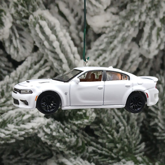 DODGE 2021 Charger SRT Ornament Christmas Gift Hellcat Redeye Hood Opens White Knuckle