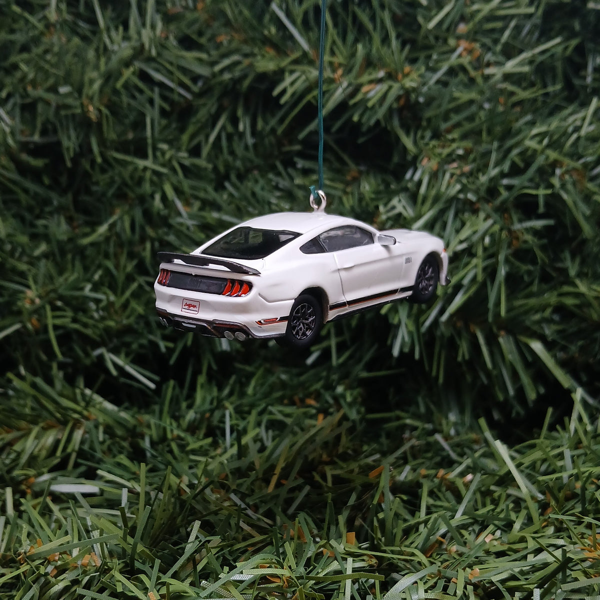 Ford Mustang Ornament 2021 Mach 1 Christmas Gift Xmas Tree Decoration White Great Detail