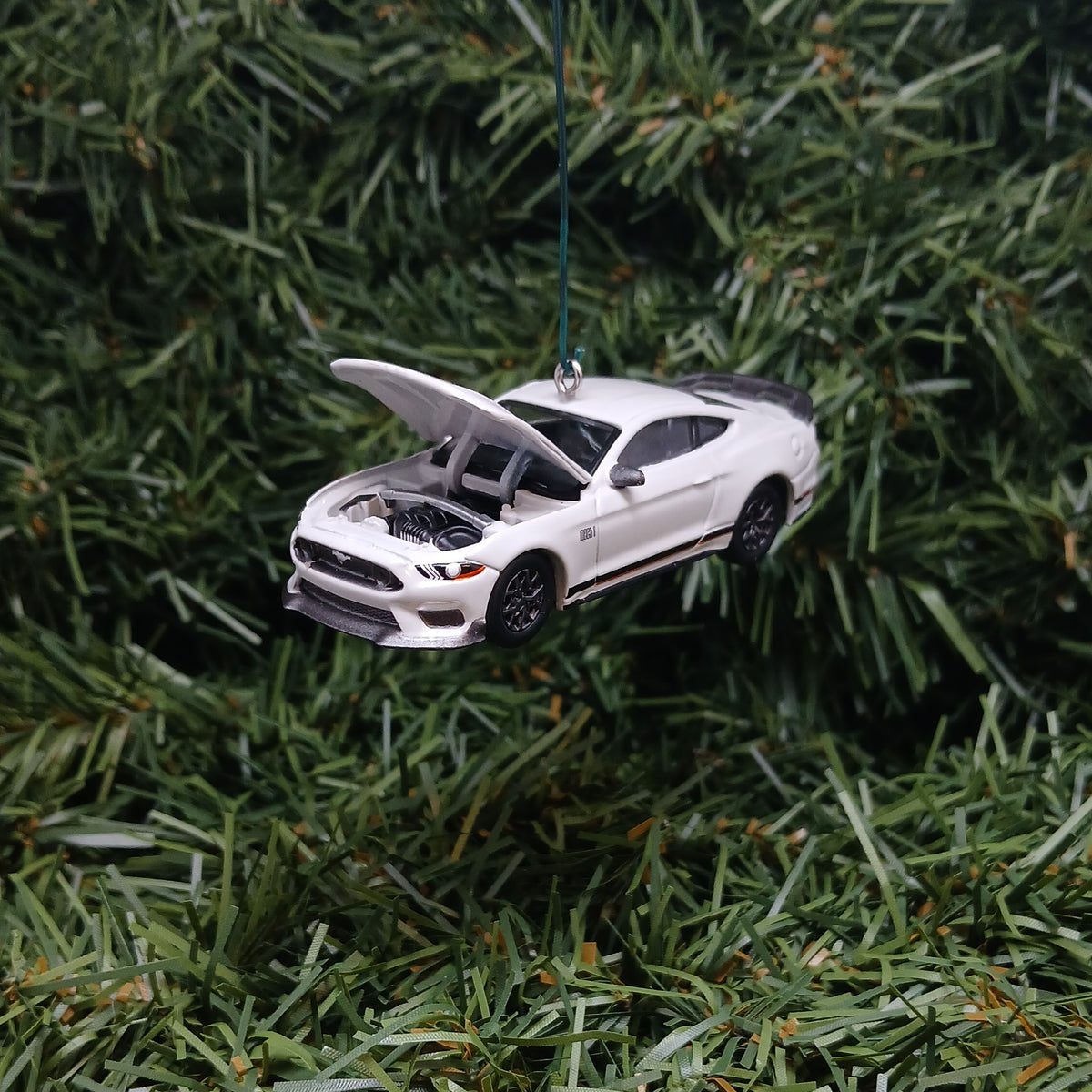 Ford Mustang Ornament 2021 Mach 1 Christmas Gift Xmas Tree Decoration White Great Detail