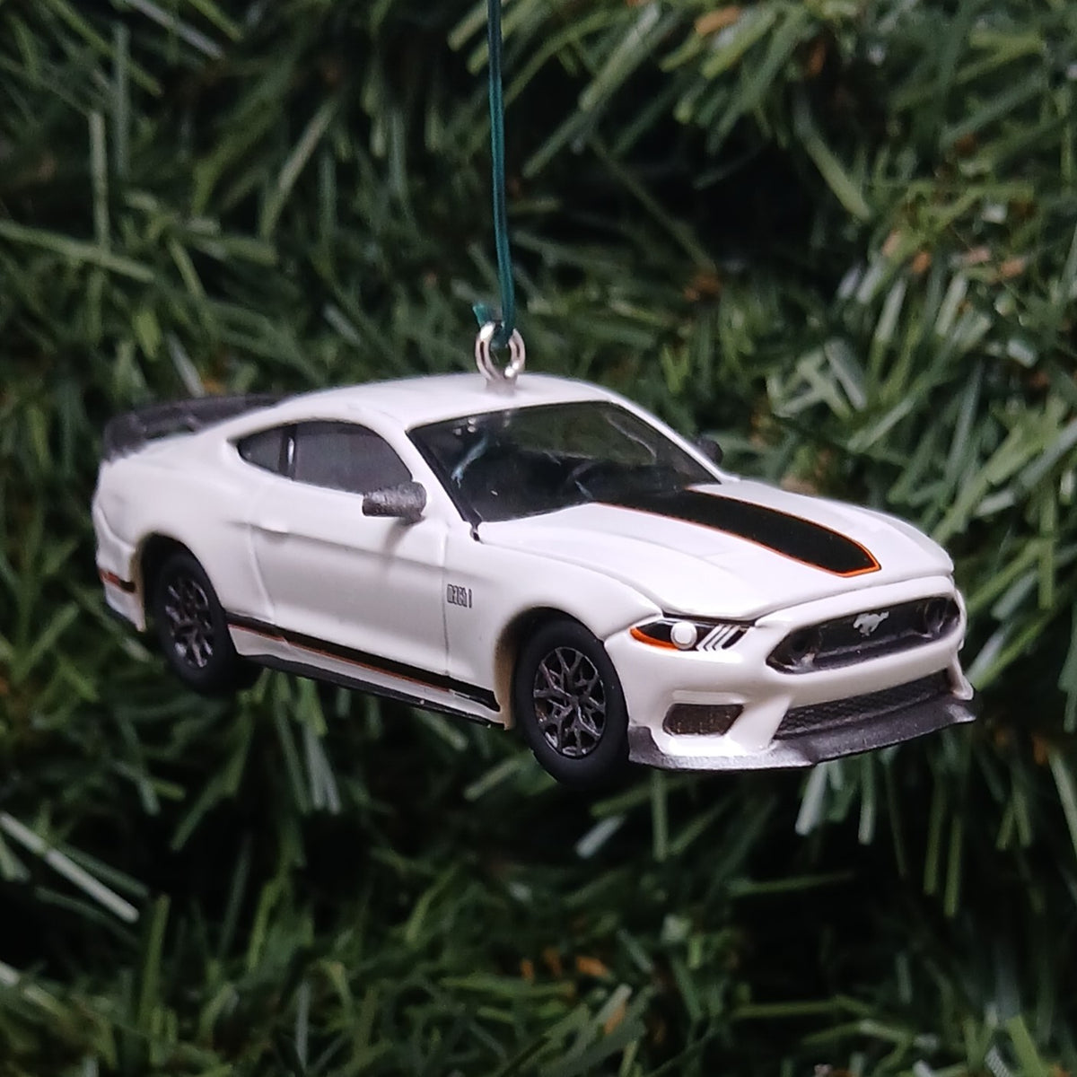 Ford Mustang Ornament 2021 Mach 1 Christmas Gift Xmas Tree Decoration White Great Detail