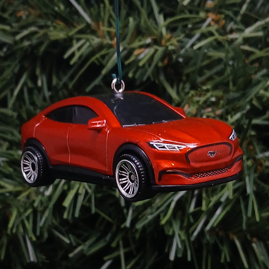 Ford Mustang Mach E Ornament Christmas Gift 2021-2026 Unique Xmas Tree Decoration Red Orange