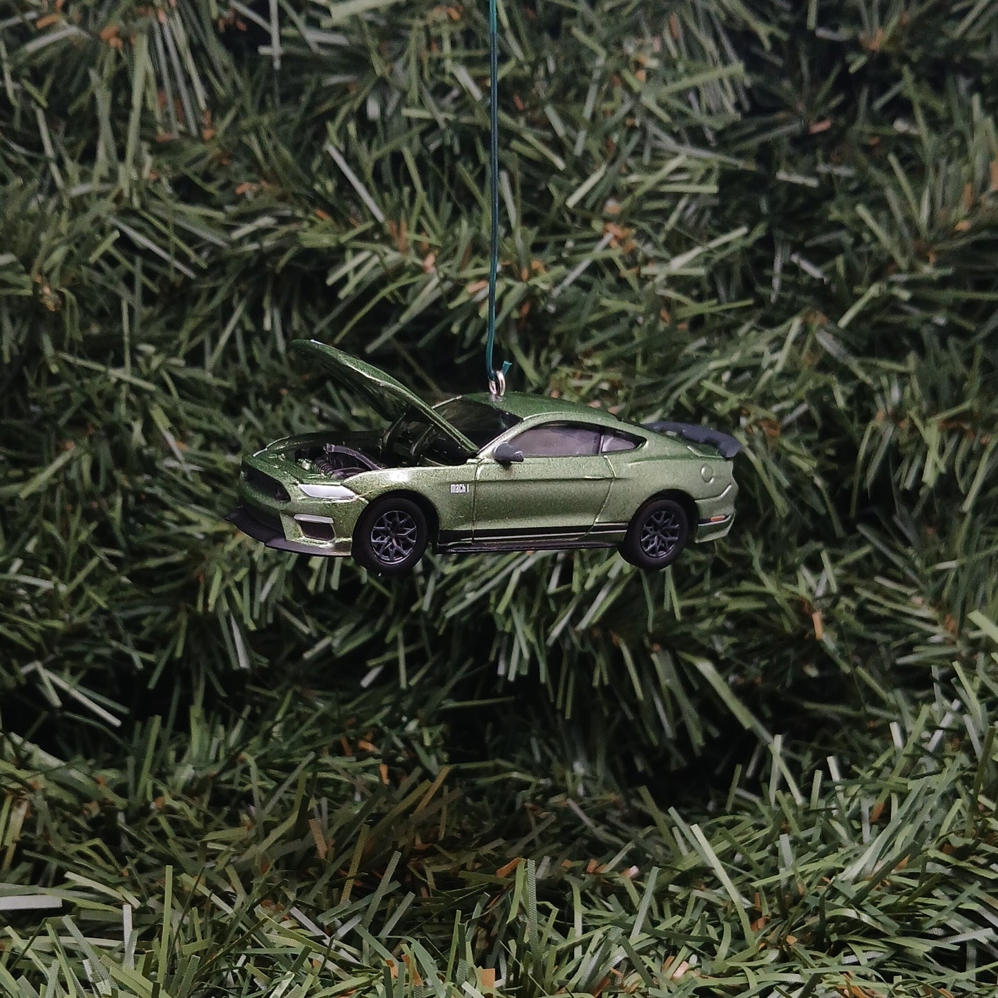 Ford Mustang Ornament 2022 Mach 1 Christmas Gift Xmas Tree Decoration Great Detail Eruption Green