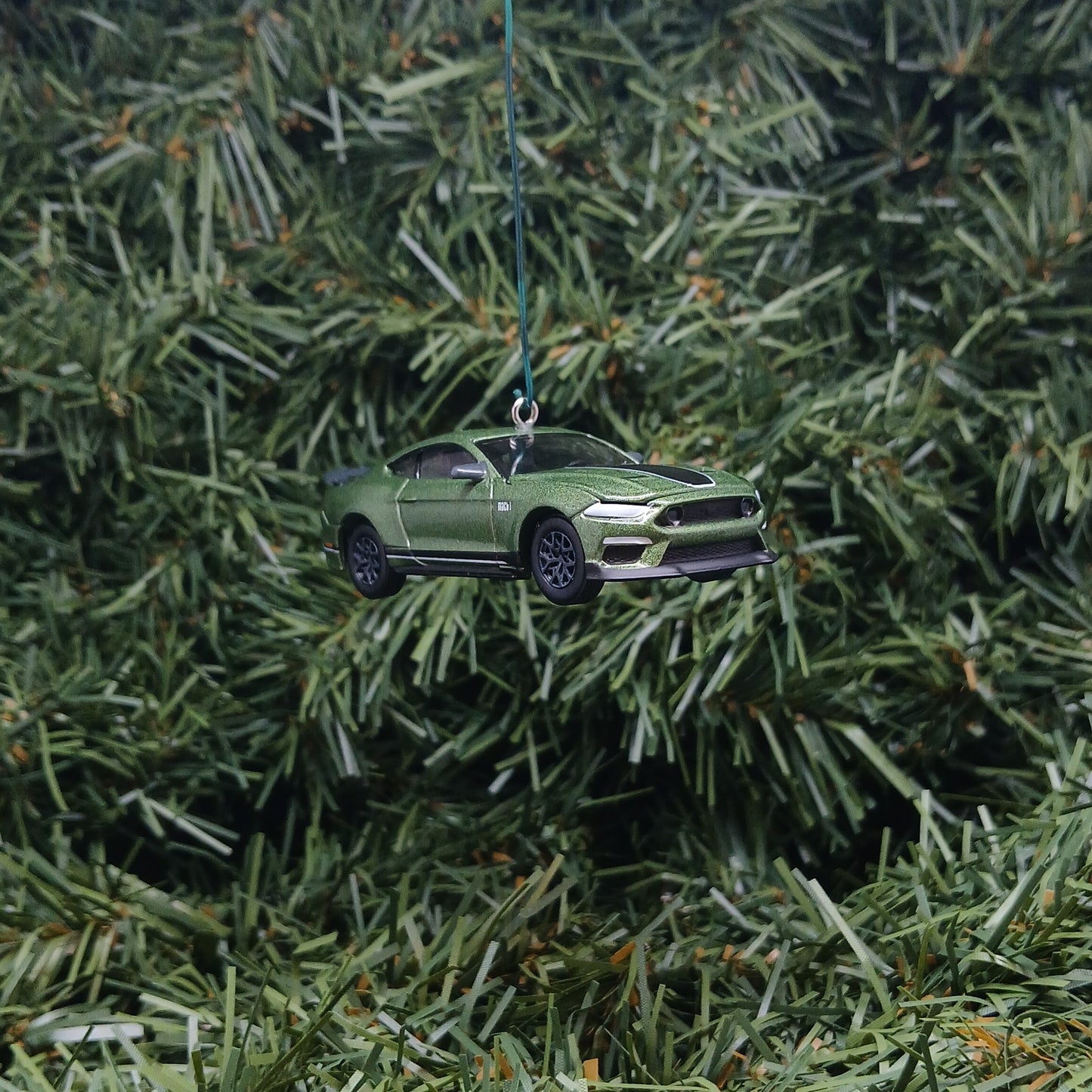 Ford Mustang Ornament 2022 Mach 1 Christmas Gift Xmas Tree Decoration Great Detail Eruption Green