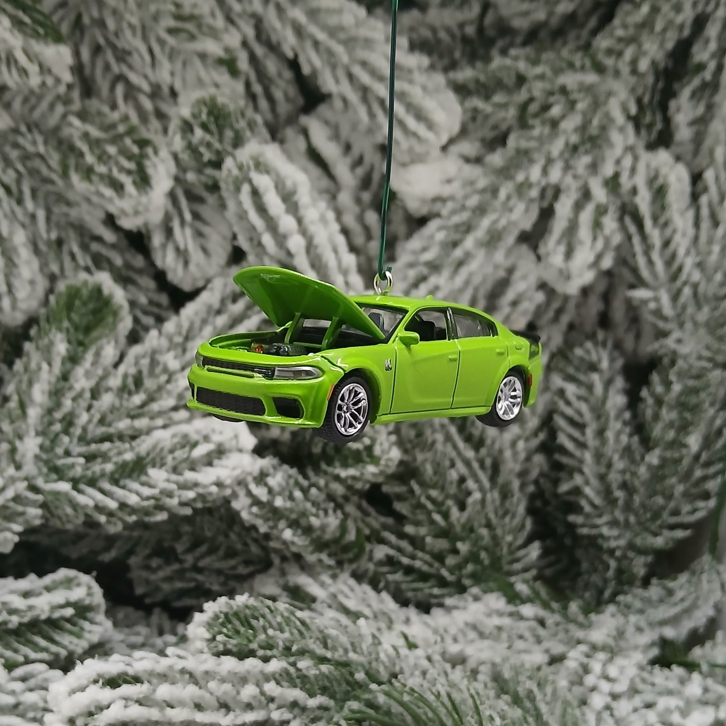 DODGE 2023 Charger R/T Ornament Christmas Gift Sublime Green Scat Pack Swinger Hood Opens