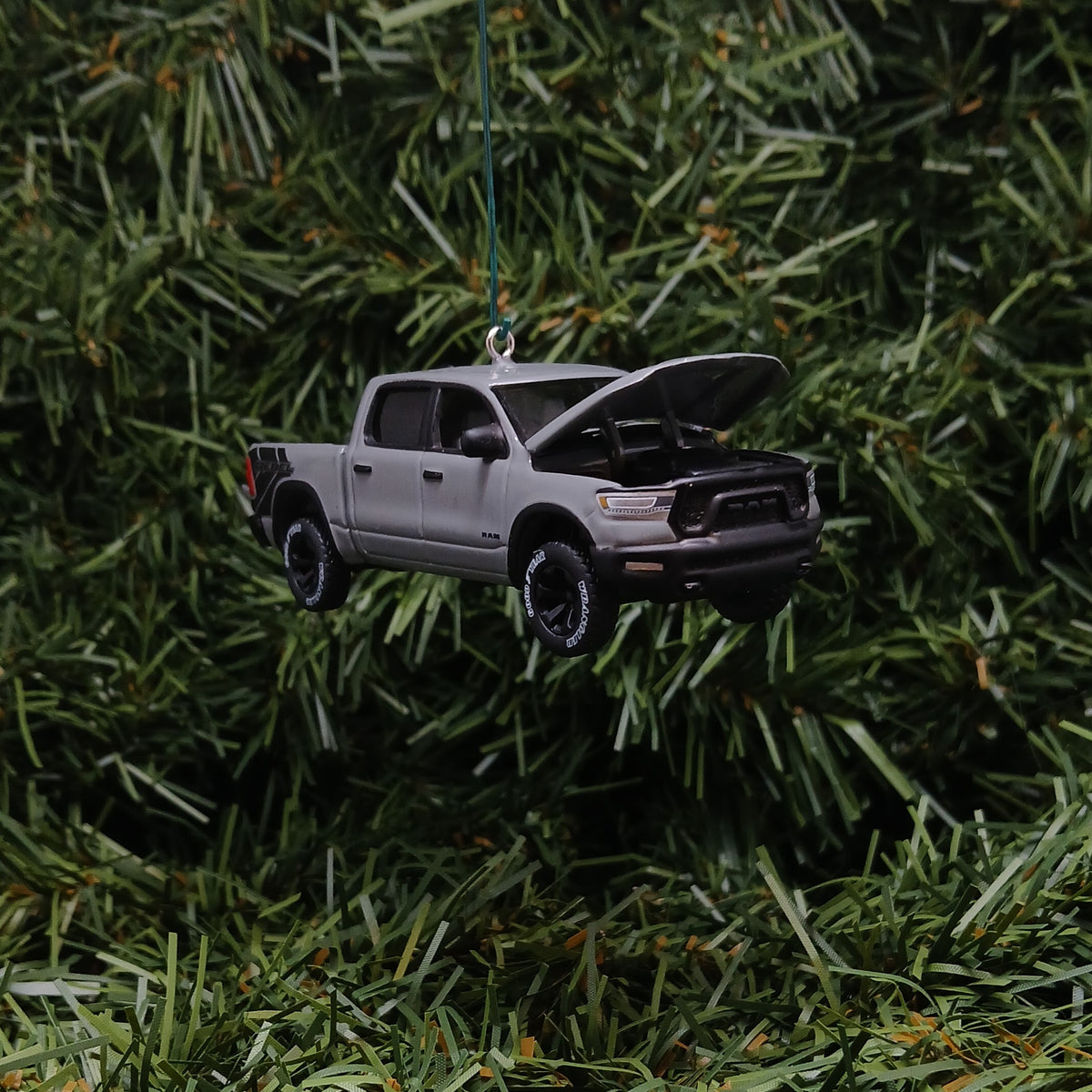 Dodge 2023 Ram Rebel Ornament Christmas Gift Xmas Decoration Lunar Edition Ceramic Gray