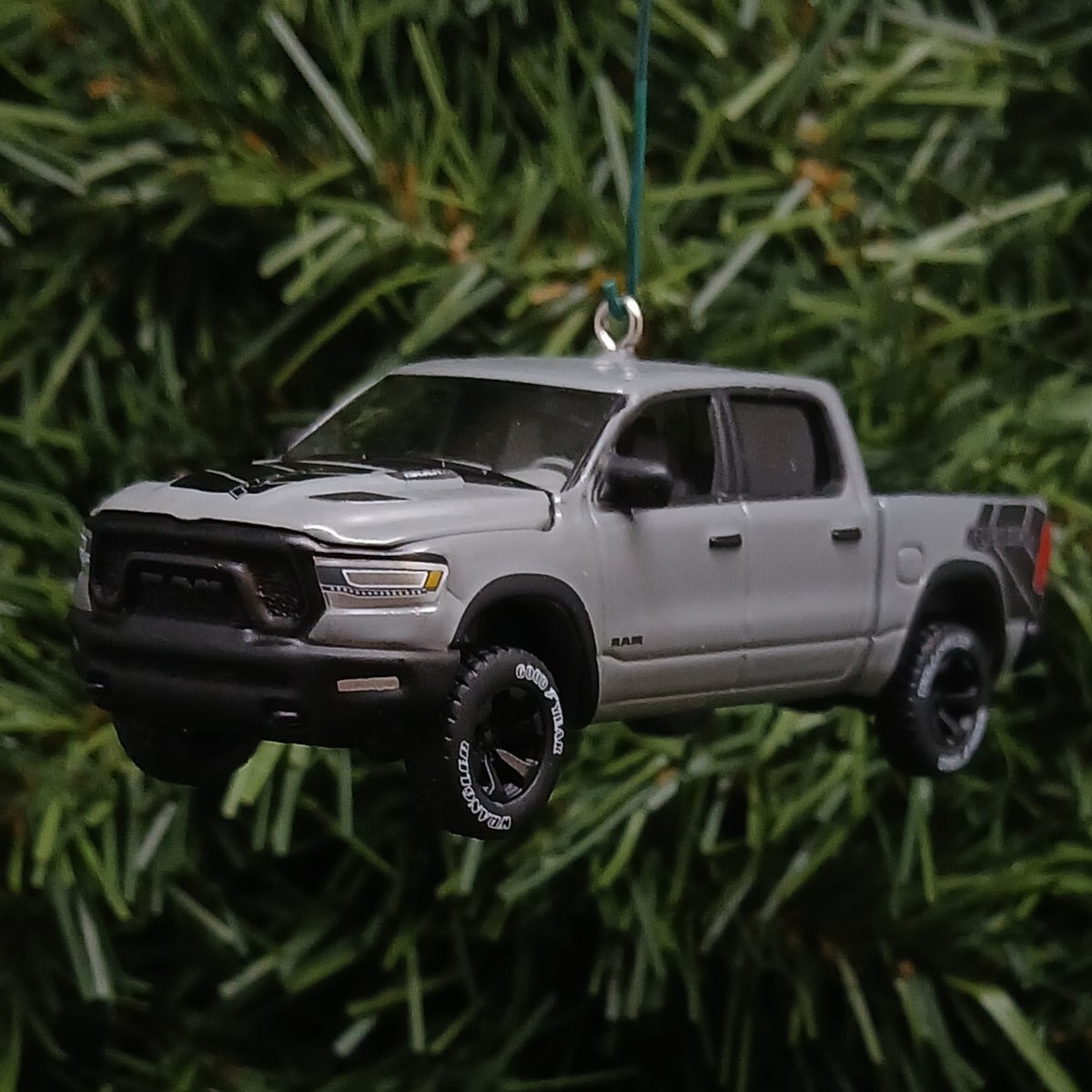 Dodge 2023 Ram Rebel Ornament Christmas Gift Xmas Decoration Lunar Edition Ceramic Gray