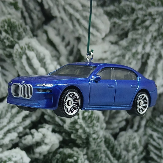 BMW 2024 7 Series Ornament Christmas Gift Unique Car Xmas Decoration 2022 2023 Blue