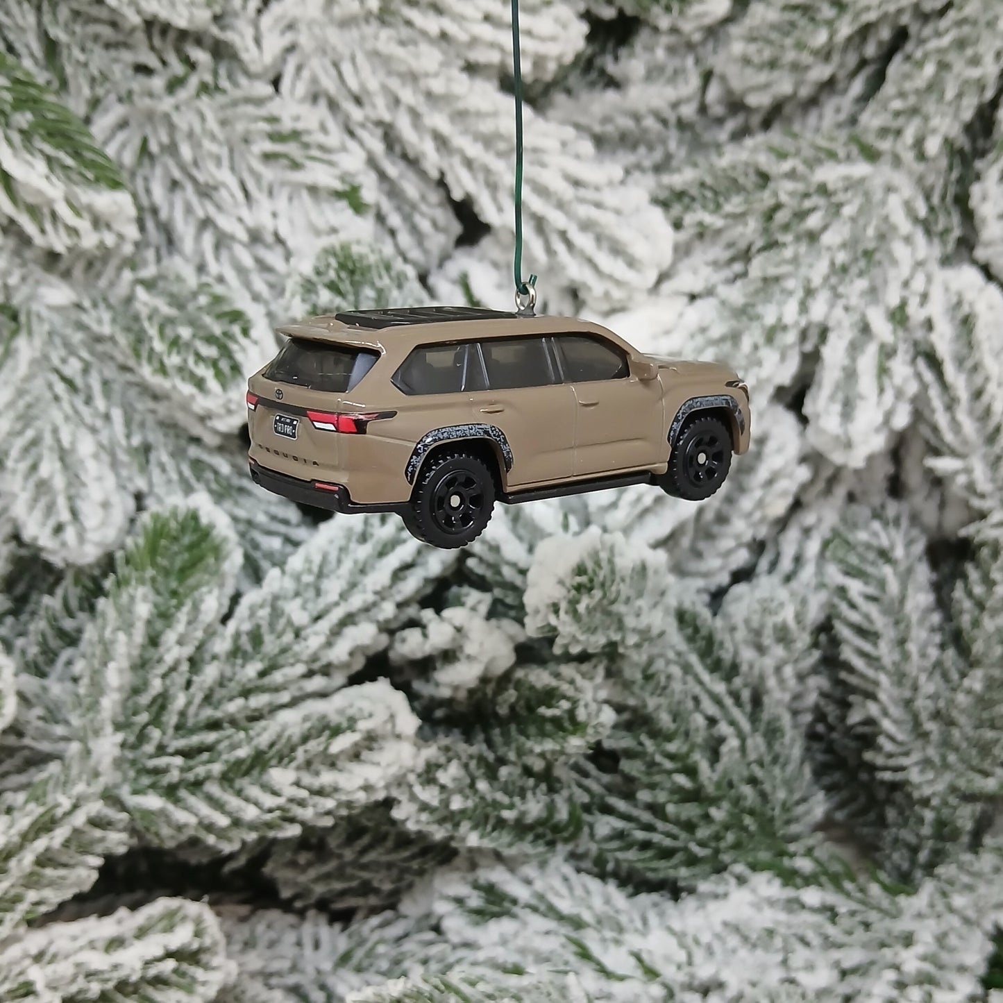 TOYOTA Sequoia Ornament 2024 TRD Pro Christmas Tree Decoration Gift Idea Brown Hood Opens