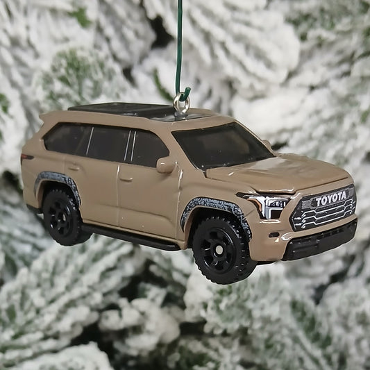 TOYOTA Sequoia Ornament 2024 TRD Pro Christmas Tree Decoration Gift Idea Brown Hood Opens