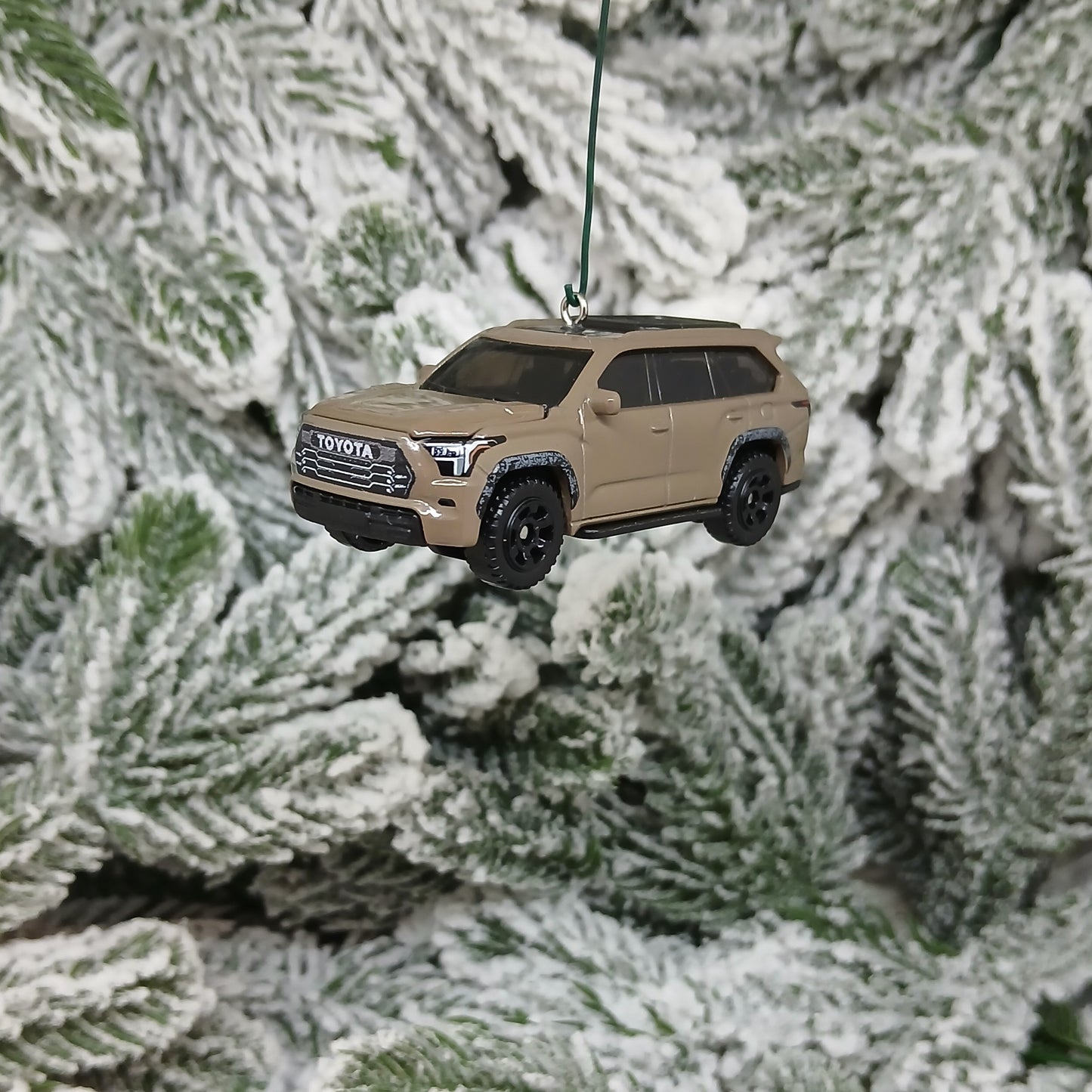 TOYOTA Sequoia Ornament 2024 TRD Pro Christmas Tree Decoration Gift Idea Brown Hood Opens