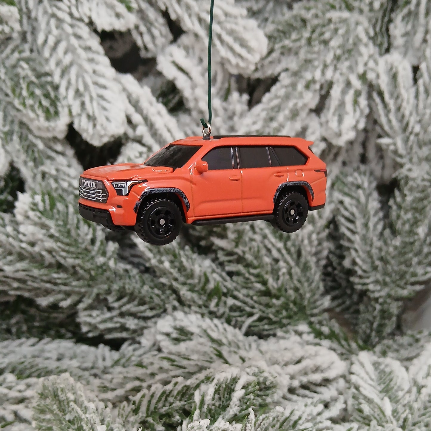 TOYOTA Sequoia Ornament 2024 TRD Pro Christmas Tree Decoration Gift Idea Orange/Solar Octane Hood Opens