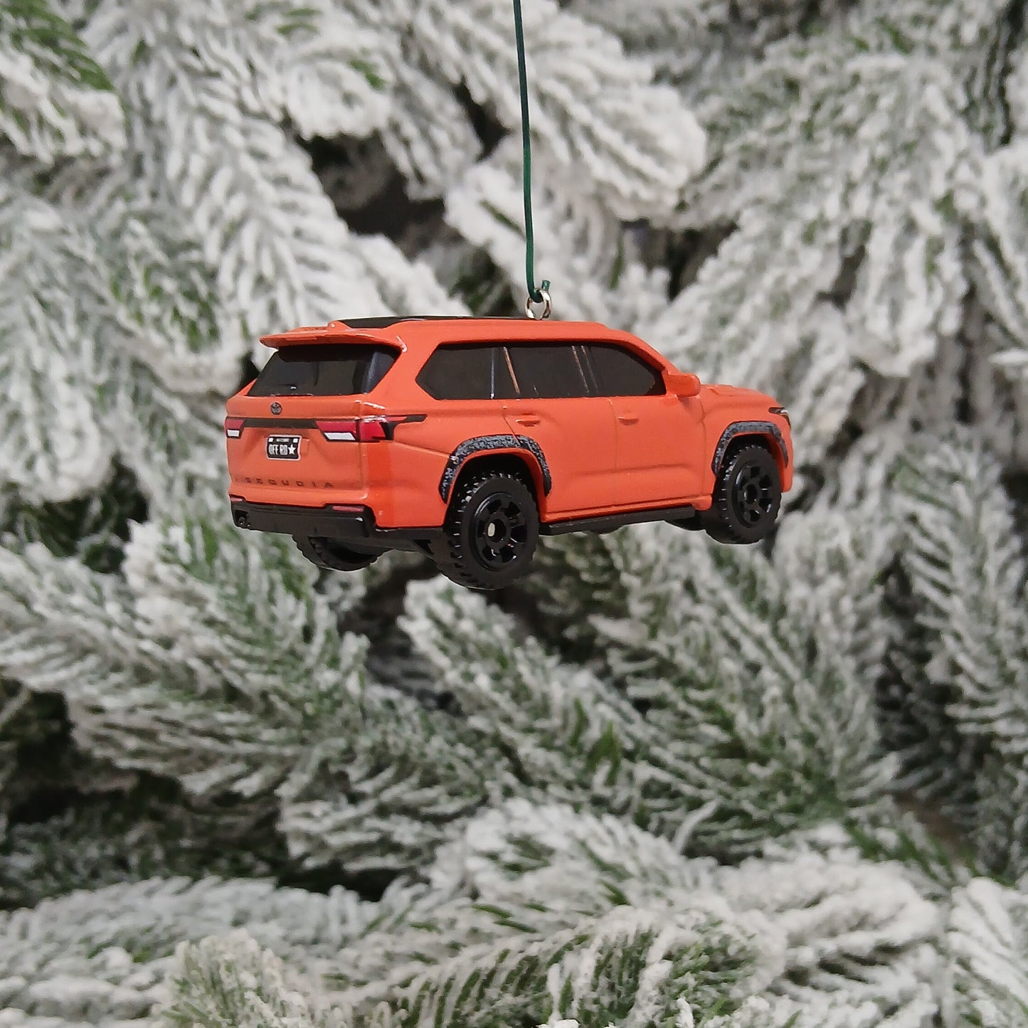 TOYOTA Sequoia Ornament 2024 TRD Pro Christmas Tree Decoration Gift Idea Orange/Solar Octane Hood Opens