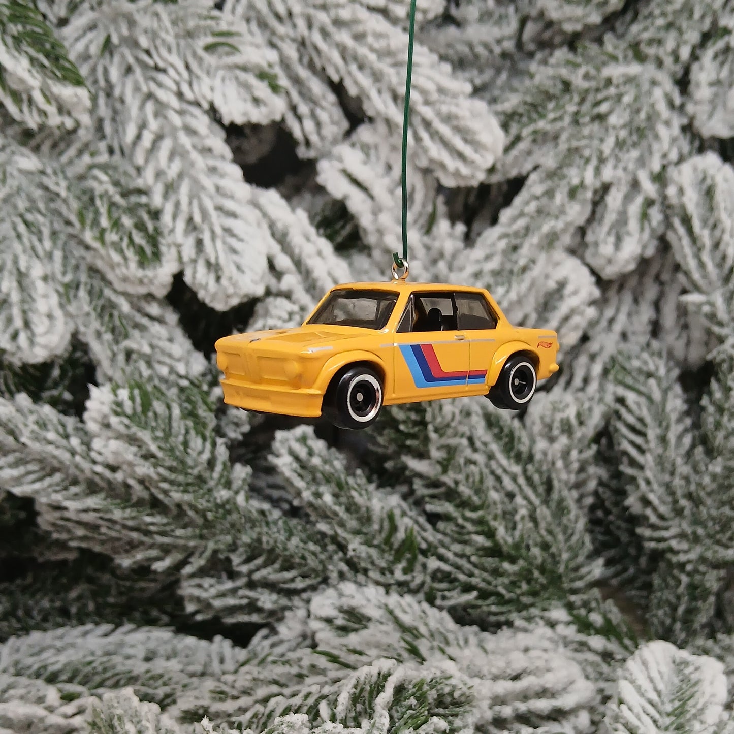 BMW Ornament Christmas Gift Model 2002 Unique Car Xmas Tree Decoration Yellow
