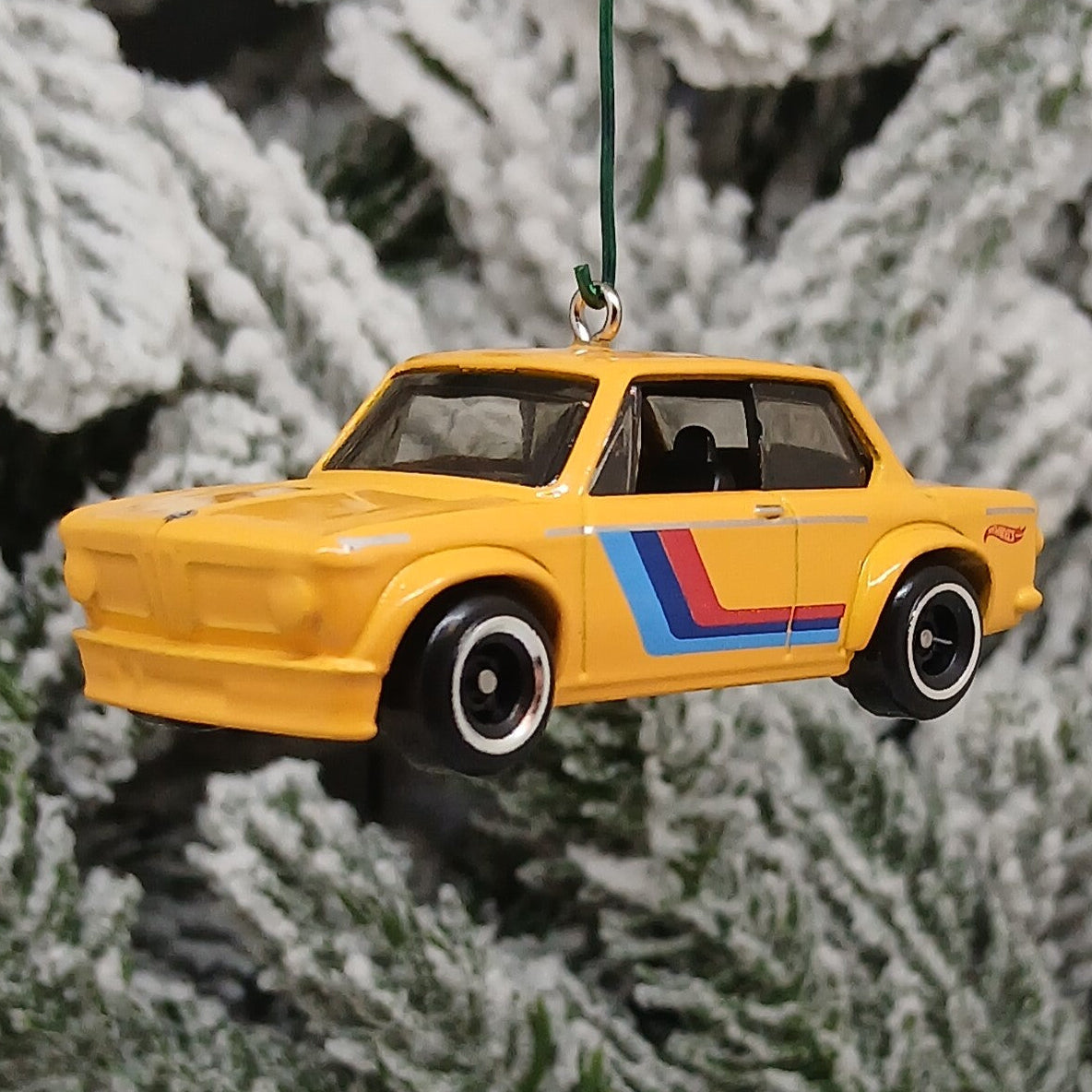 BMW Ornament Christmas Gift Model 2002 Unique Car Xmas Tree Decoration Yellow