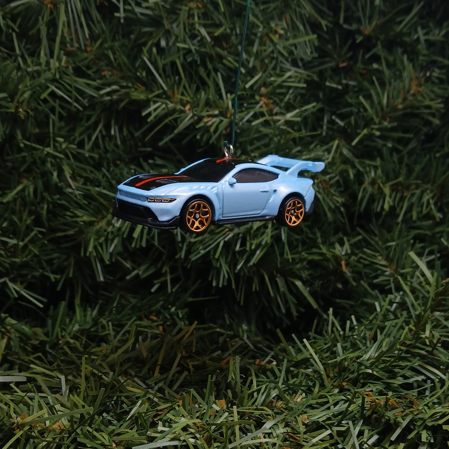 Ford Mustang GTD Ornament Christmas Gift 2025-2026 Unique Xmas Tree Decoration Light/Dark Blue