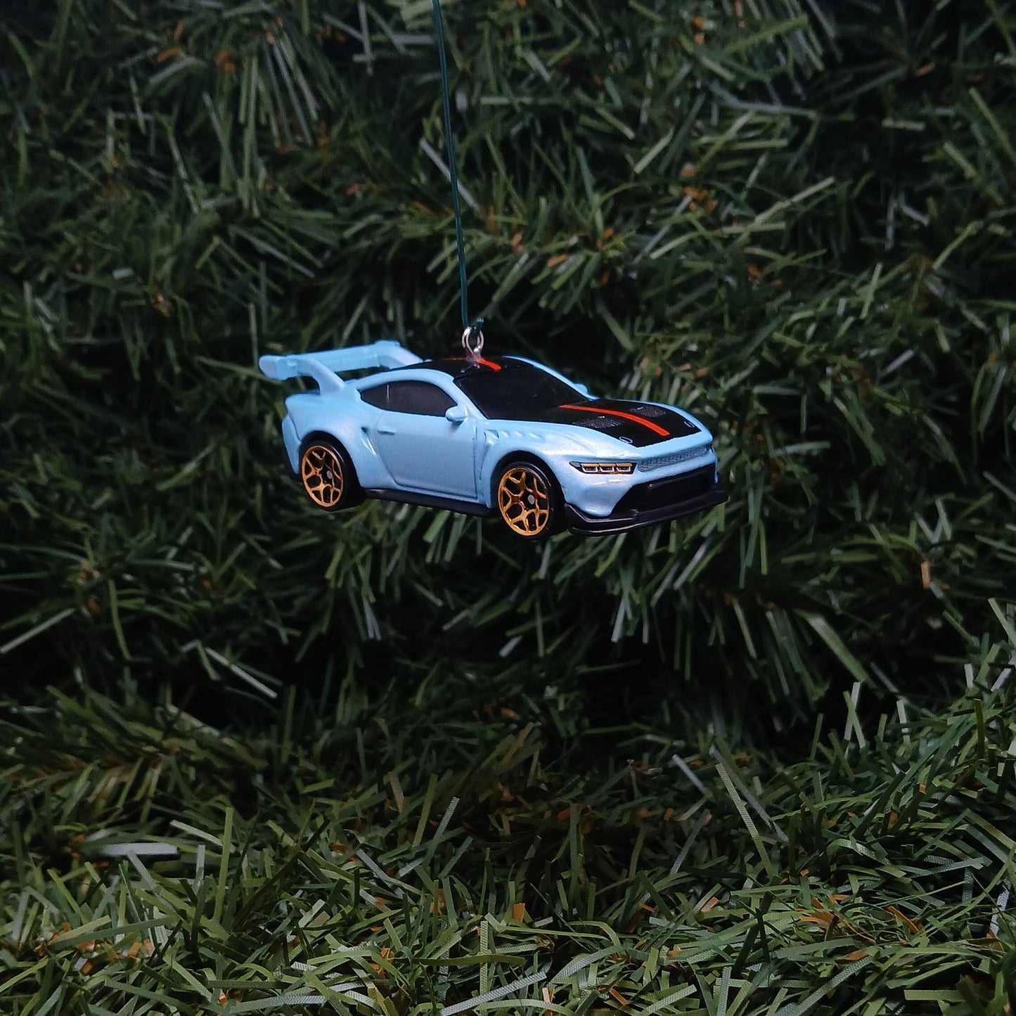 Ford Mustang GTD Ornament Christmas Gift 2025-2026 Unique Xmas Tree Decoration Light/Dark Blue