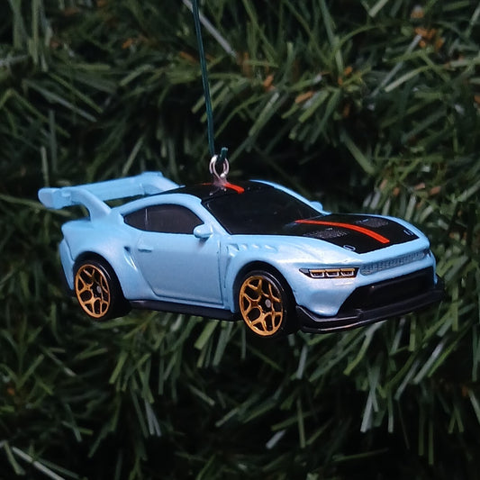 Ford Mustang GTD Ornament Christmas Gift 2025-2026 Unique Xmas Tree Decoration Light/Dark Blue