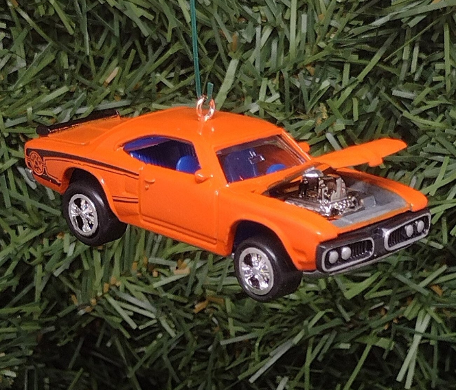 Dodge Super Bee Ornament 1970 Mopar Christmas Tree Decoration Unique Gift Idea Orange Hood Opens