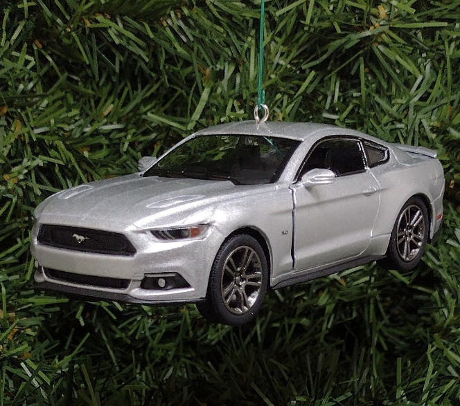 FORD MUSTANG GT 2015 Ornament Christmas tree decoration unique gift idea 5 inch Silver 2014 2016 2017