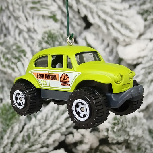 VW Beetle 4x4 Christmas Ornament Gift Idea Volkswagen Off Road Green Tan Licensed