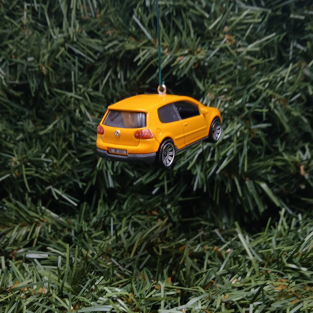 VW Golf GTI Ornament Christmas Gift Idea Volkswagen Xmas Tree Decoration Yellow Licensed