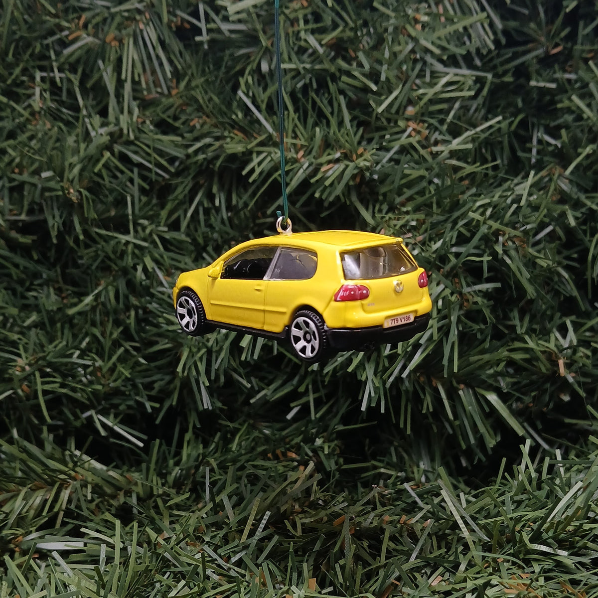 VW Golf GTI Ornament Christmas Gift Idea Volkswagen Xmas Tree Decoration Yellow Licensed