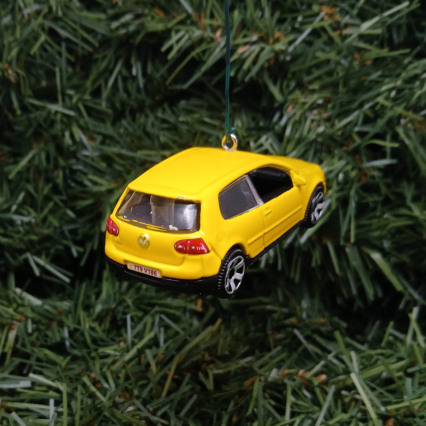 VW Golf GTI Ornament Christmas Gift Idea Volkswagen Xmas Tree Decoration Yellow Licensed