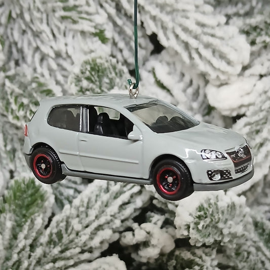 VW Golf GTI Ornament Christmas Gift Idea Volkswagen Xmas Tree Decoration Gray Grey Licensed