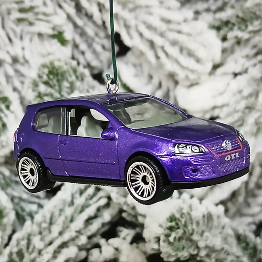 VW Golf GTI Ornament Christmas Gift Idea Volkswagen Xmas Tree Decoration Purple Licensed