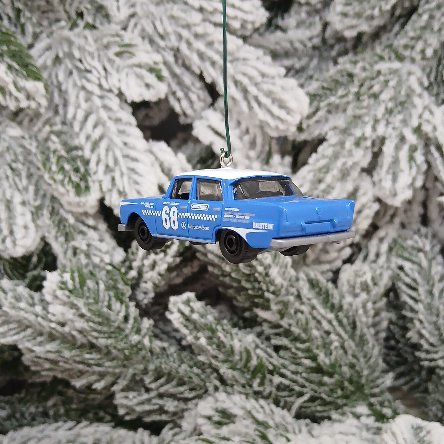 Mercedes-Benz Ornament 220SE Christmas Tree Decoration Unique Xmas Gift Idea Gray Blue