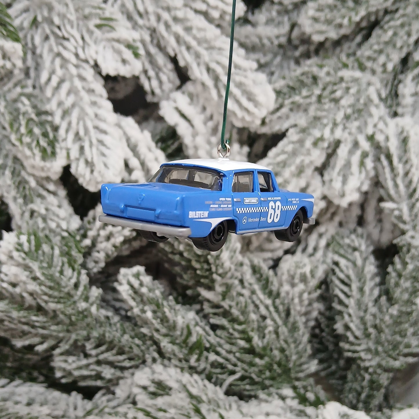 Mercedes-Benz Ornament 220SE Christmas Tree Decoration Unique Xmas Gift Idea Gray Blue