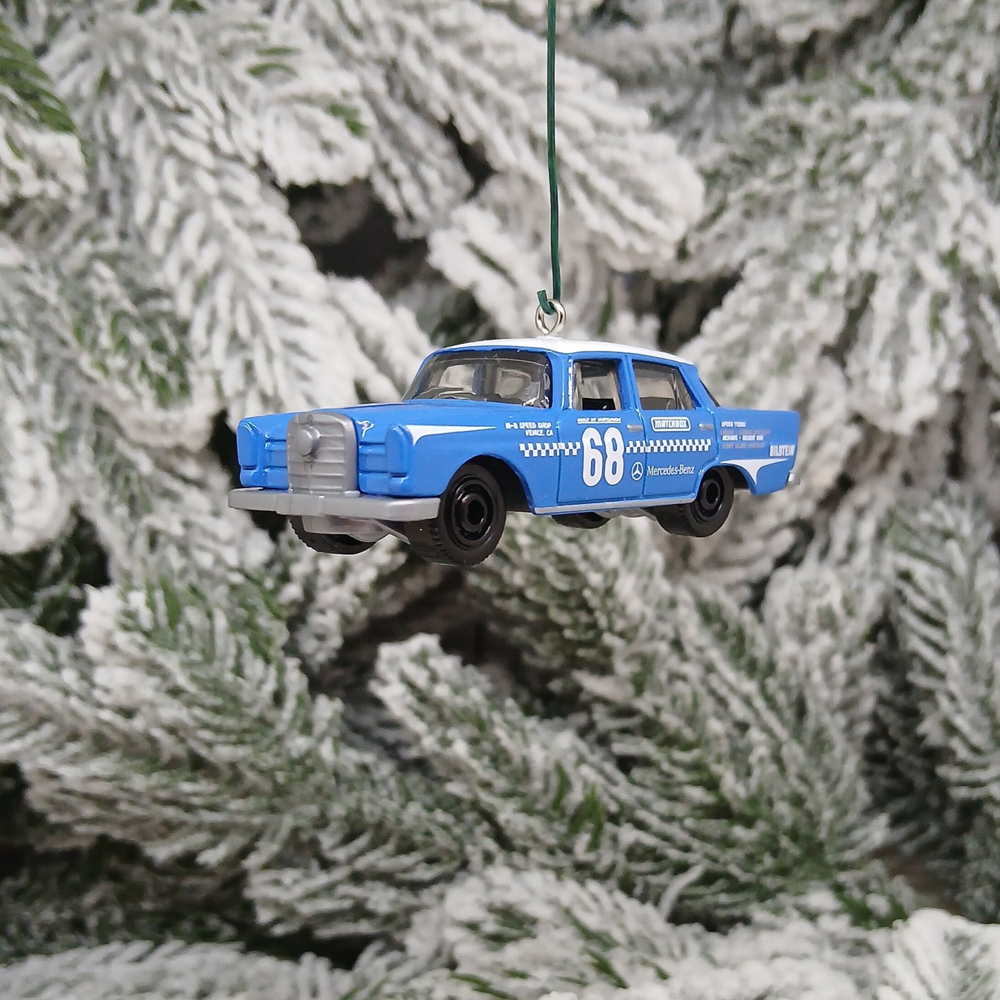 Mercedes-Benz Ornament 220SE Christmas Tree Decoration Unique Xmas Gift Idea Gray Blue
