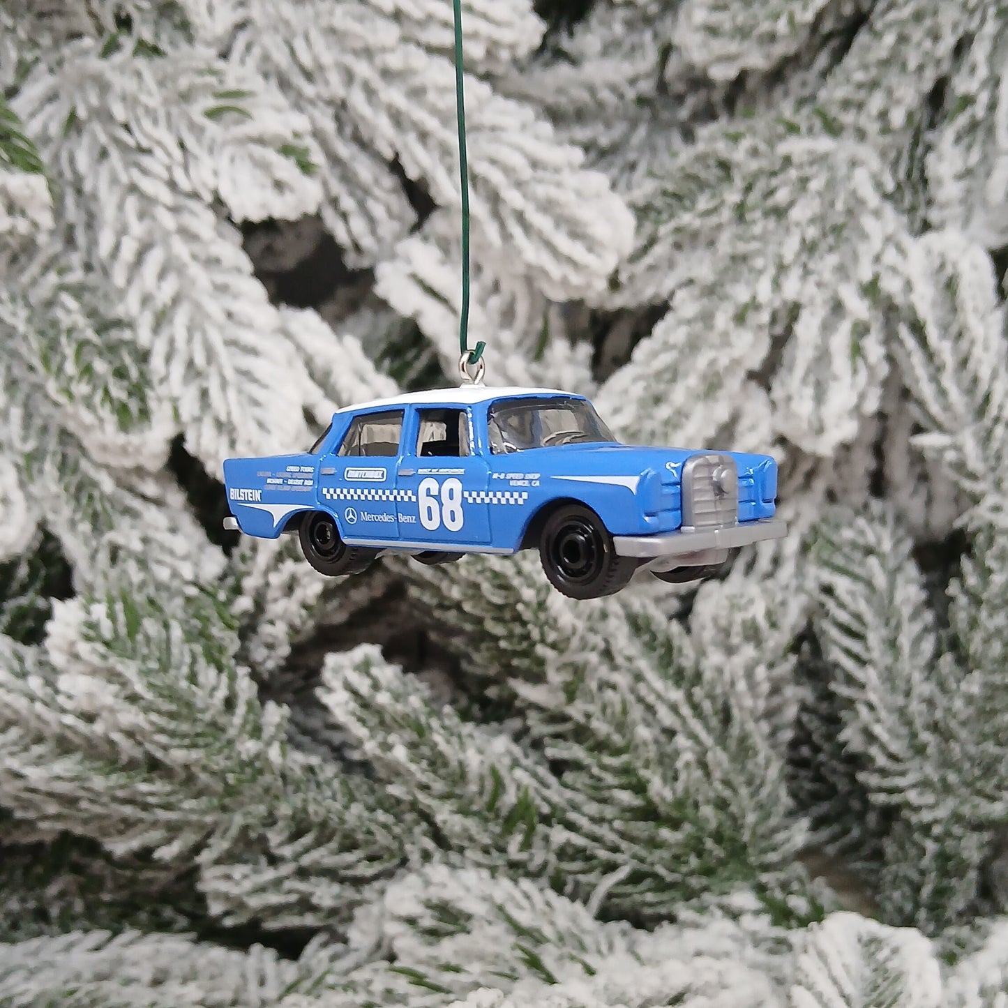 Mercedes-Benz Ornament 220SE Christmas Tree Decoration Unique Xmas Gift Idea Gray Blue