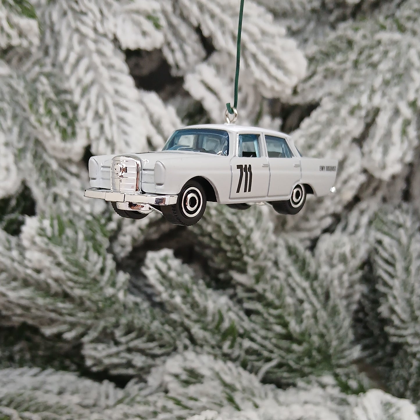 Mercedes-Benz Ornament 220SE Christmas Tree Decoration Unique Xmas Gift Idea Gray Blue